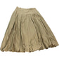 River Island Pleated Skirt UK12 Women's Midi Length Green Cotton Blend