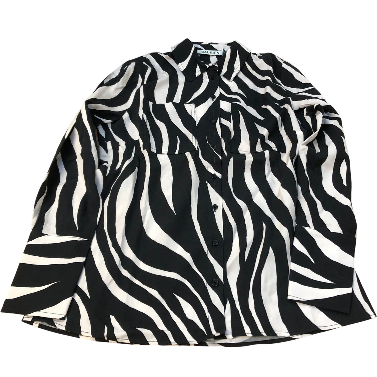 Baukjen Zebra Print Blouse UK10 Women's Long Sleeve Button Up Fashion Top