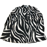 Baukjen Zebra Print Blouse UK10 Women's Long Sleeve Button Up Fashion Top