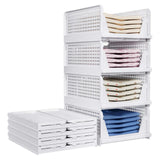 Tidy 4 Pack of Folding Closet Organisers Drawer Type Storage Rack off white