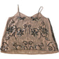 River Island Beaded Cami Top UK12 Women's Pink Floral Embellished Sleeveless