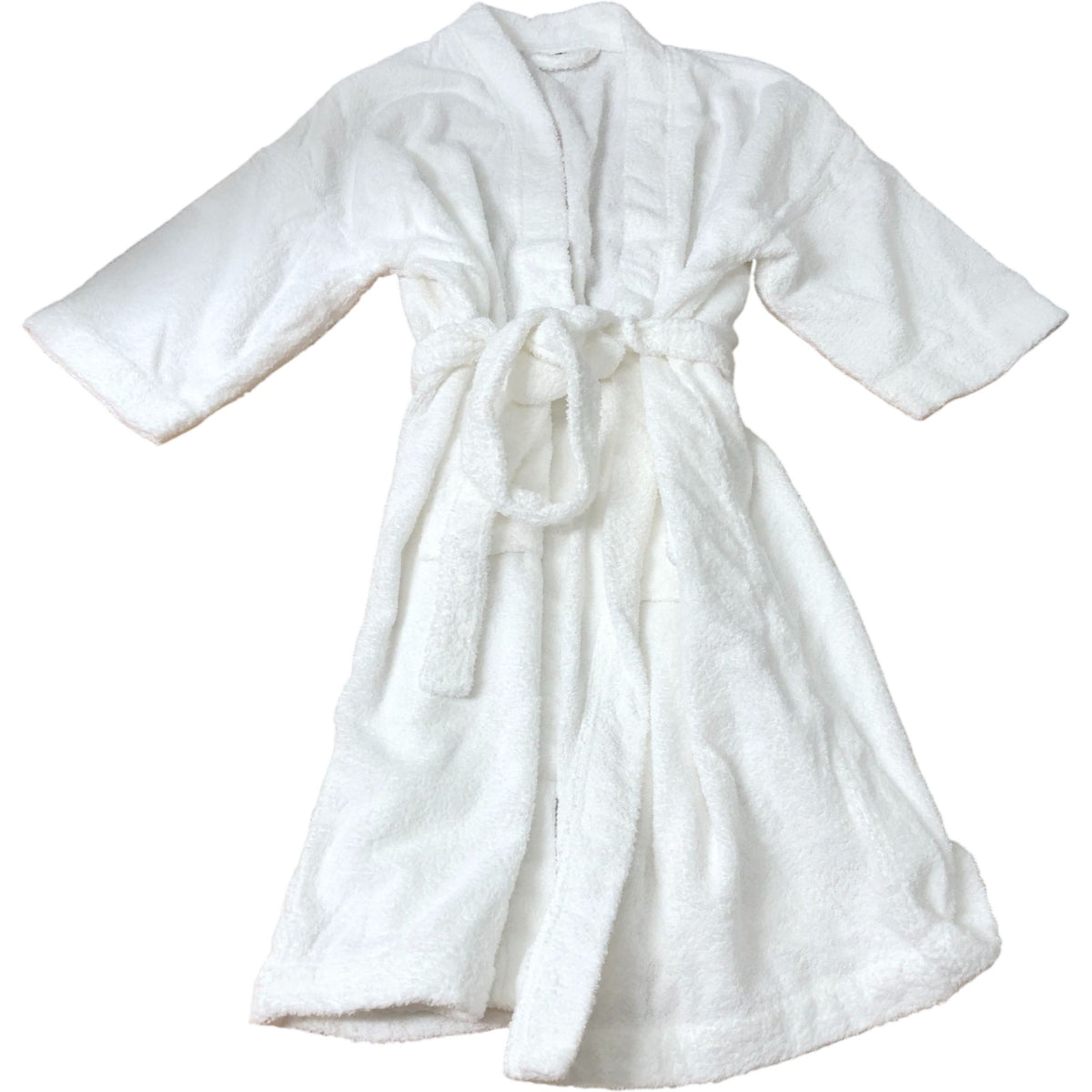 White Short Robe Soft Cotton Bath Robe Women's Loungewear Size M