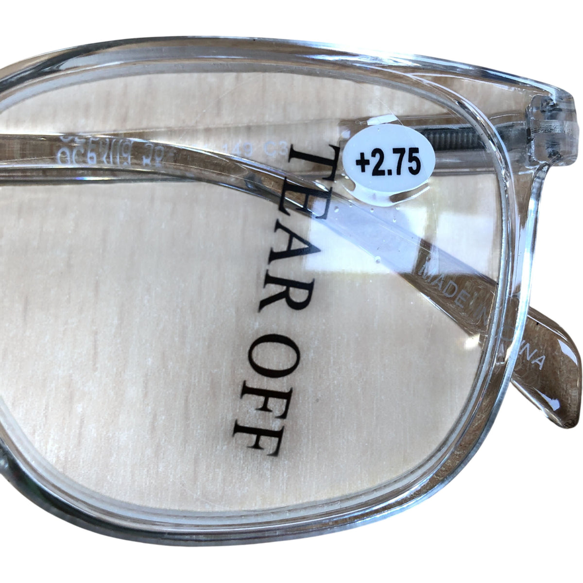 Occi Chiari Clear Rectangle Glasses +2.75 Optical Frames Unisex