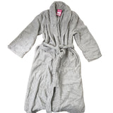 The White Company Small Grey Fleece Robe Women's Soft Plush Bathrobe Size 12
