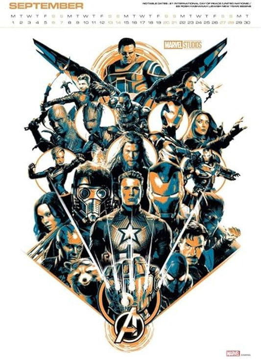 MARVEL Studios Avengers 2025 Deluxe Wall Calendar Featuring Iconic Heroes