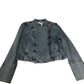 Double Breasted Denim Jacket Women's Light Blue Cotton Casual Medium