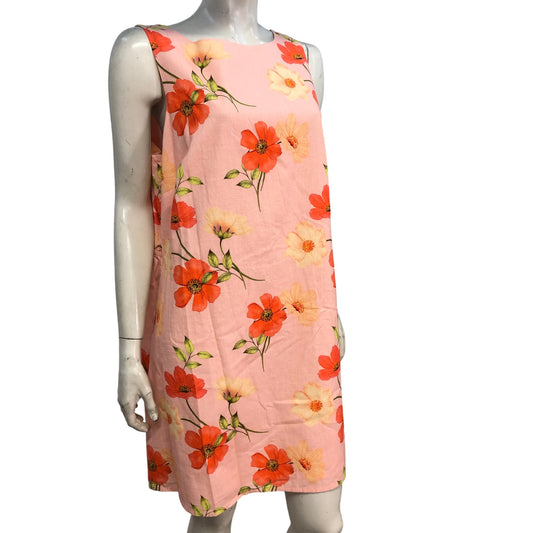 River Island Garden Dress UK18 Women's Floral Pink Sleeveless Summer Dress