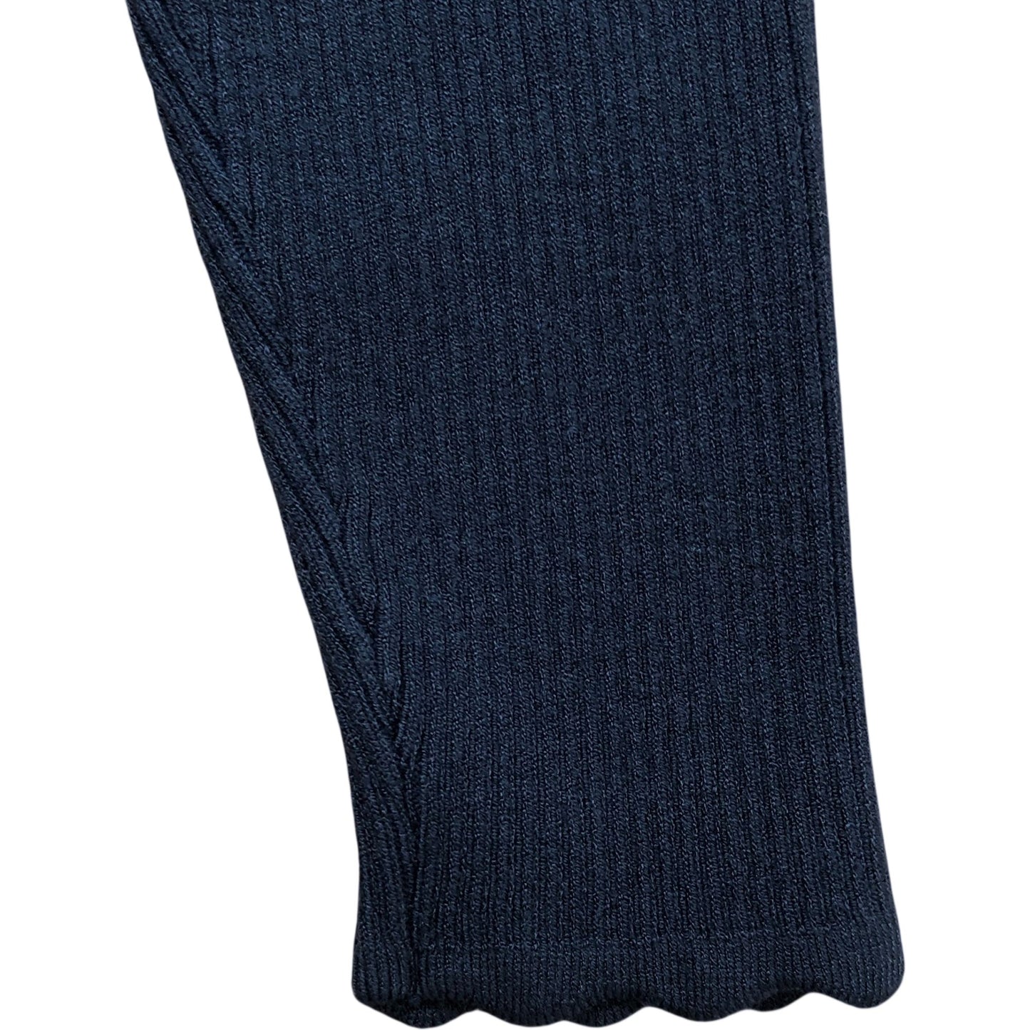 Rylee & Cru Ribbed Leggings 3-6 Months Girls Navy Scalloped Hem