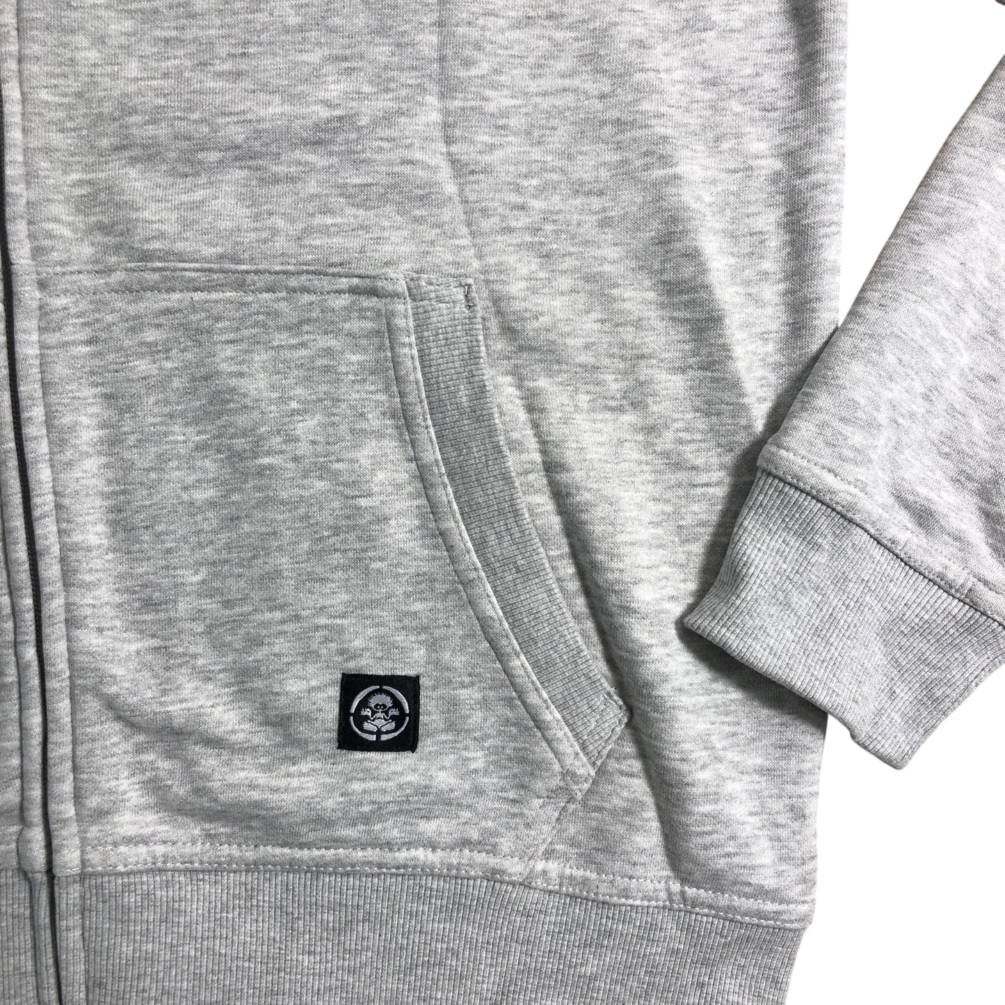 Saltrock Grey Zip Up Hoodie Size 13 Kids Skull Graphic Cotton Blend