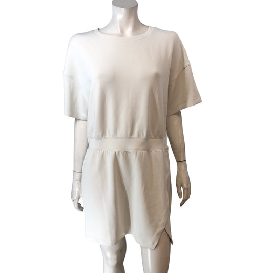 VSX Women's Large Short Sleeve Casual Dress Cream