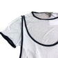 River Island 2 In 1 Vest T-Shirt UK M Women's White Short Sleeve
