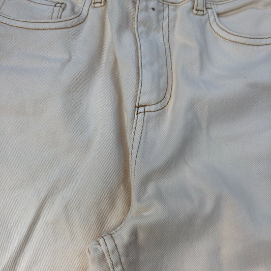 Baukjen Wide Leg Trousers UK12 Women's Organic Cotton Cream Denim