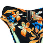 River Island UK8 Women's Floral Print High Waisted Bikini Briefs Black Orange