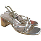 Gold Tamara Slingback Sandals Block Heel Size 6