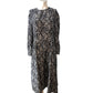 Vintage Floral Midi Dress UK14 Women's Floral Print Long Sleeve Casual Dress