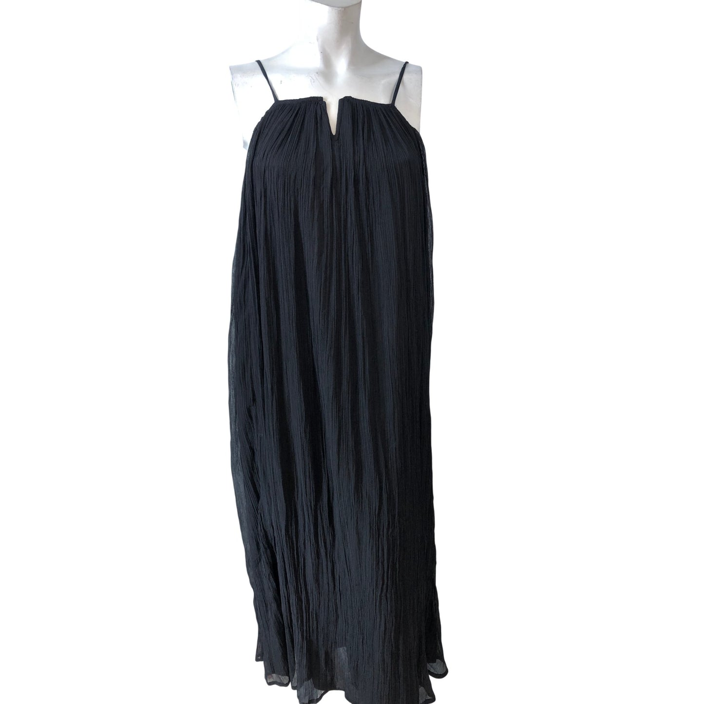 River Island Black Maxi Dress Size 6 Women's Sleeveless Pleated Style