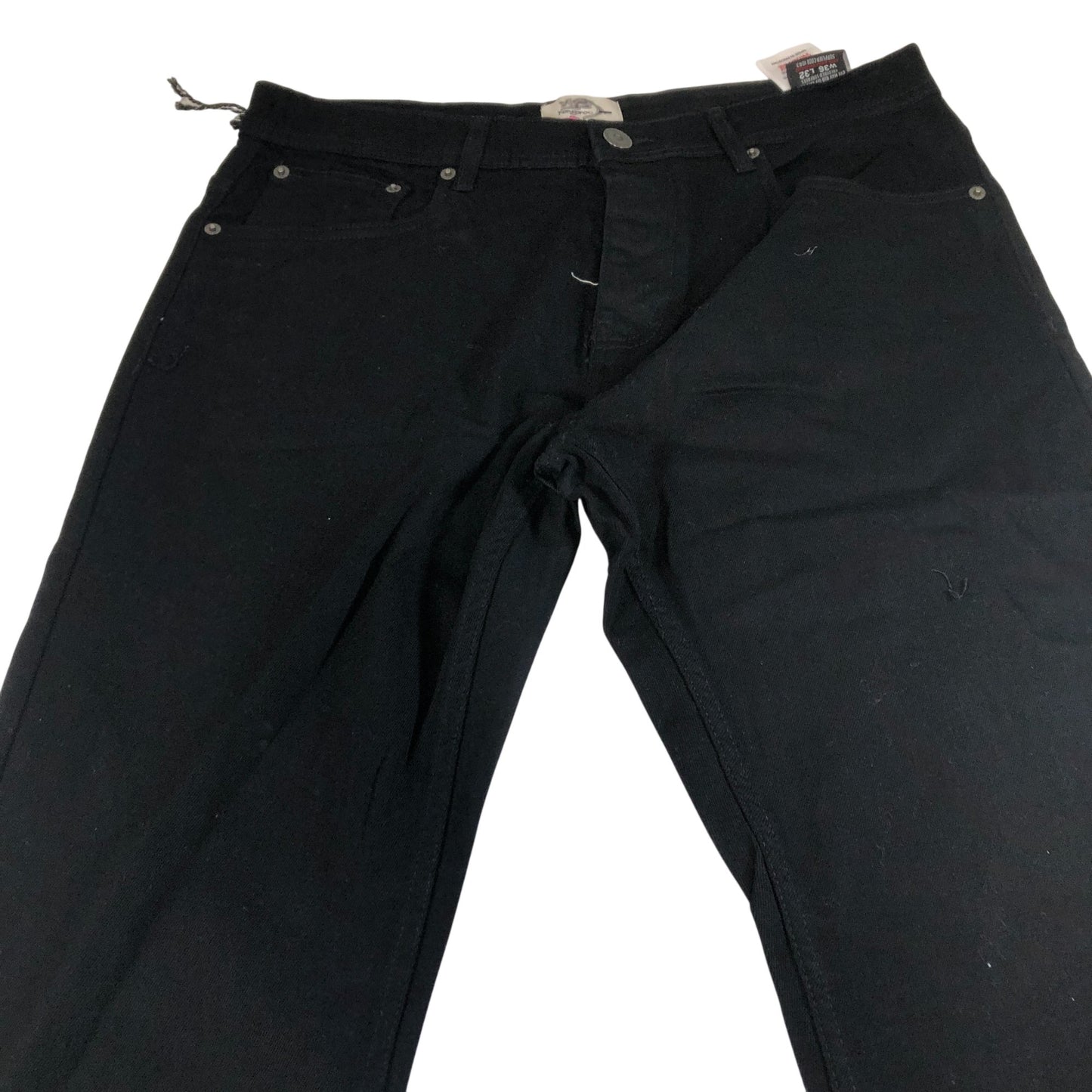 Kangaroo Poo W36 L32 Men's Black Stretch Slim Fit Trousers Cotton Elastane