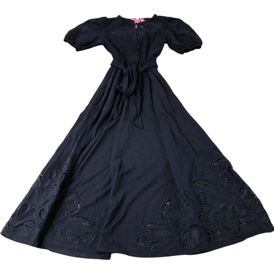 Boden Cutwork Detail Midi Dress Women's Dark Blue UK8