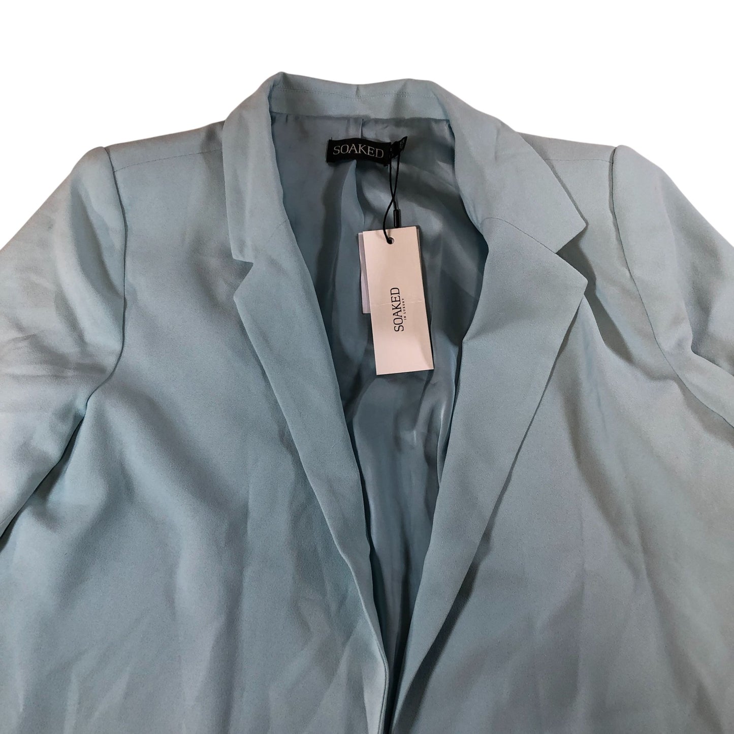 Soaked In Luxury Shirley Blazer LS Size L Women's Light Blue New with Defects
