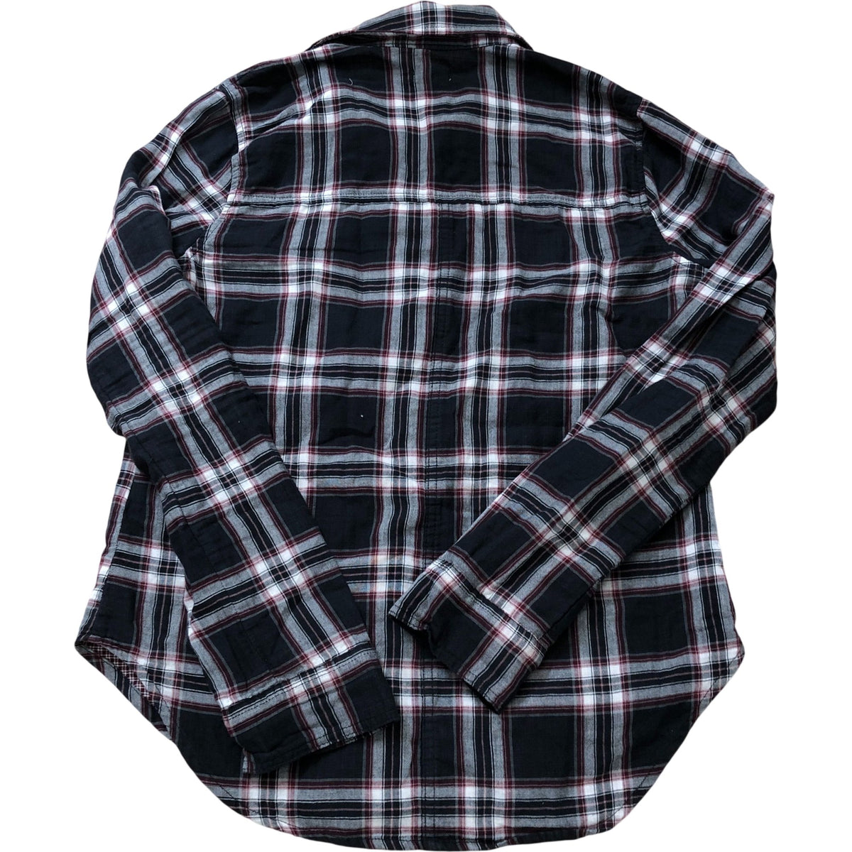 Checked Flannel Shirt XS Women's Long Sleeve Button Up Top