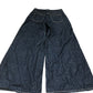 River Island Wide Leg Jeans Size 12 Women's Dark Blue Cotton Flared Trousers