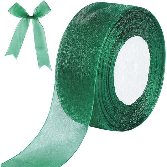 Organza Ribbon 1 1/2 Inch Wide 100 Yards Dark Green