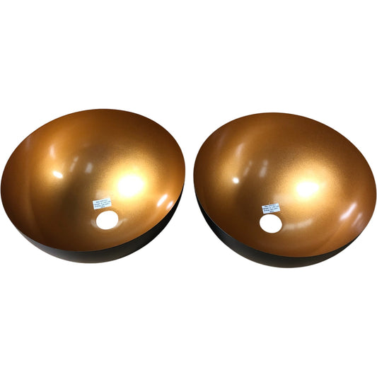 Stylish Black Metal Lamp Shades Pair Modern Dome Design Lighting 6"x12"