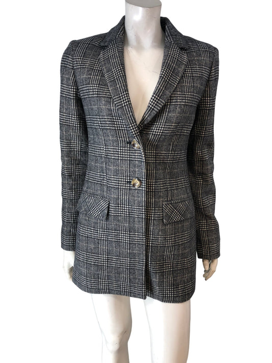 MADELEINE Checked Blazer UK10 Women's Tweed Pattern Short Jacket