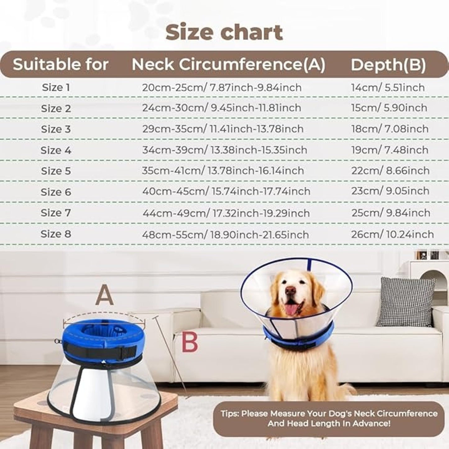 YUNXANIW Dog Recovery Collar Blue Size 6 Comfortable Cone Alternative