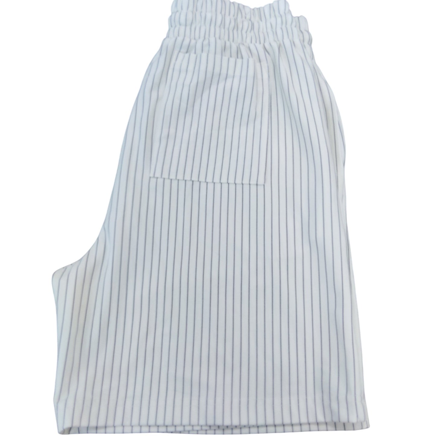 River Island Unisex Shorts Size S White Striped Elastic Waistband