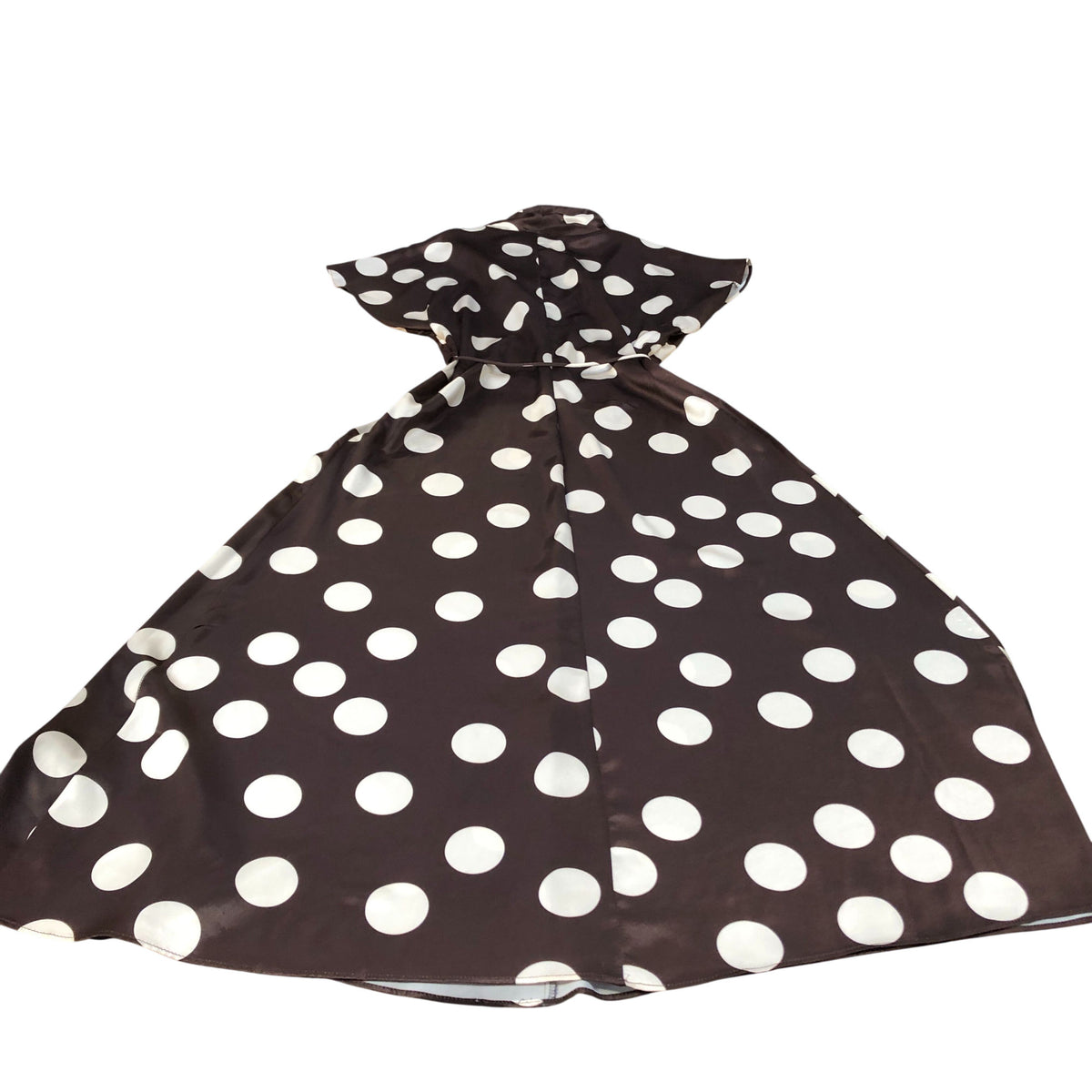 River Island Brown Polka Dot Dress UK Size 12 Women's Midi Length Casual Style
