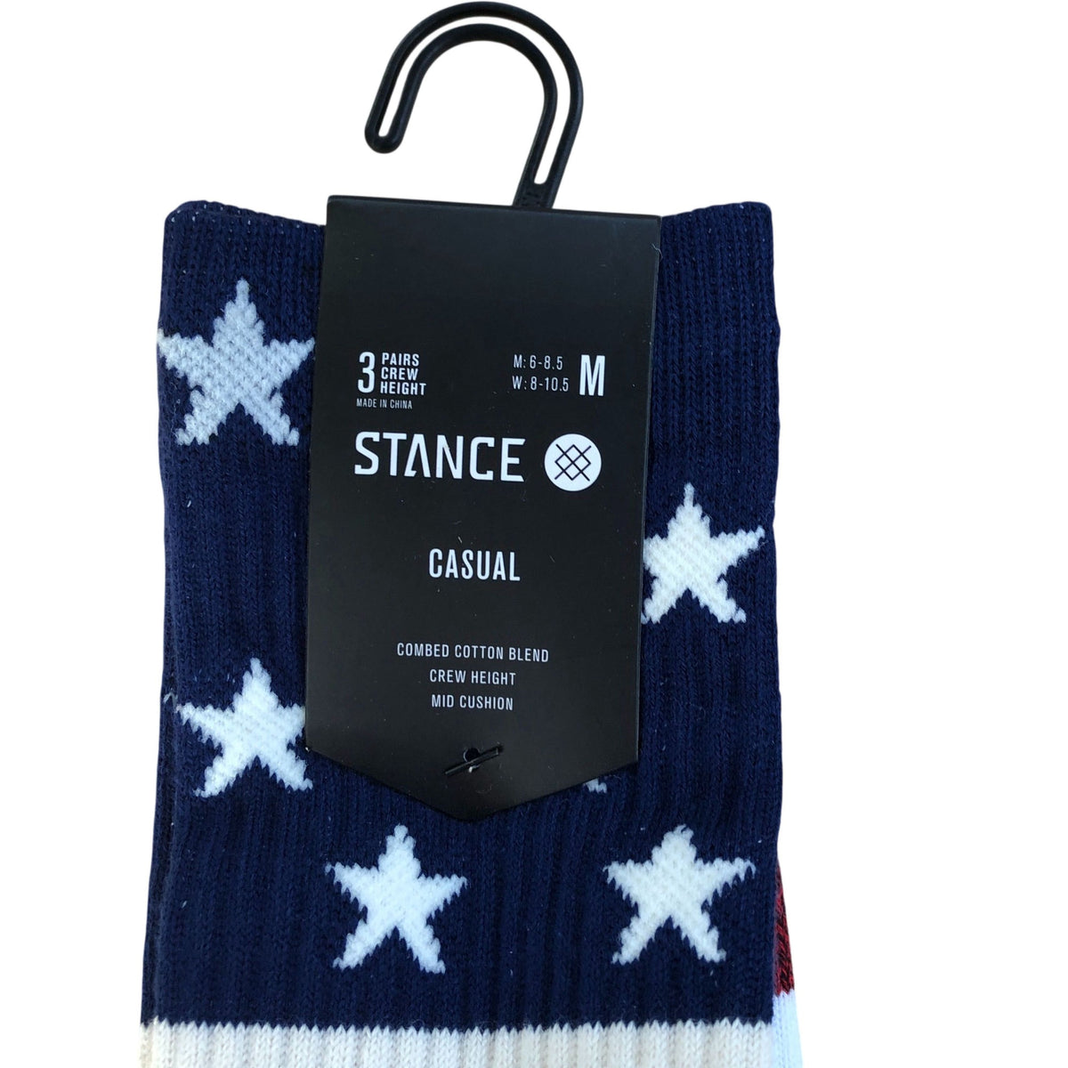 Stance The Americana 3 Pack Unisex Crew Socks M5.5-7.5 W6-8.5