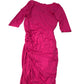 Baukjen Red Wrap Midi Dress UK12 Women's Viscose Elástane 3/4 Sleeve New