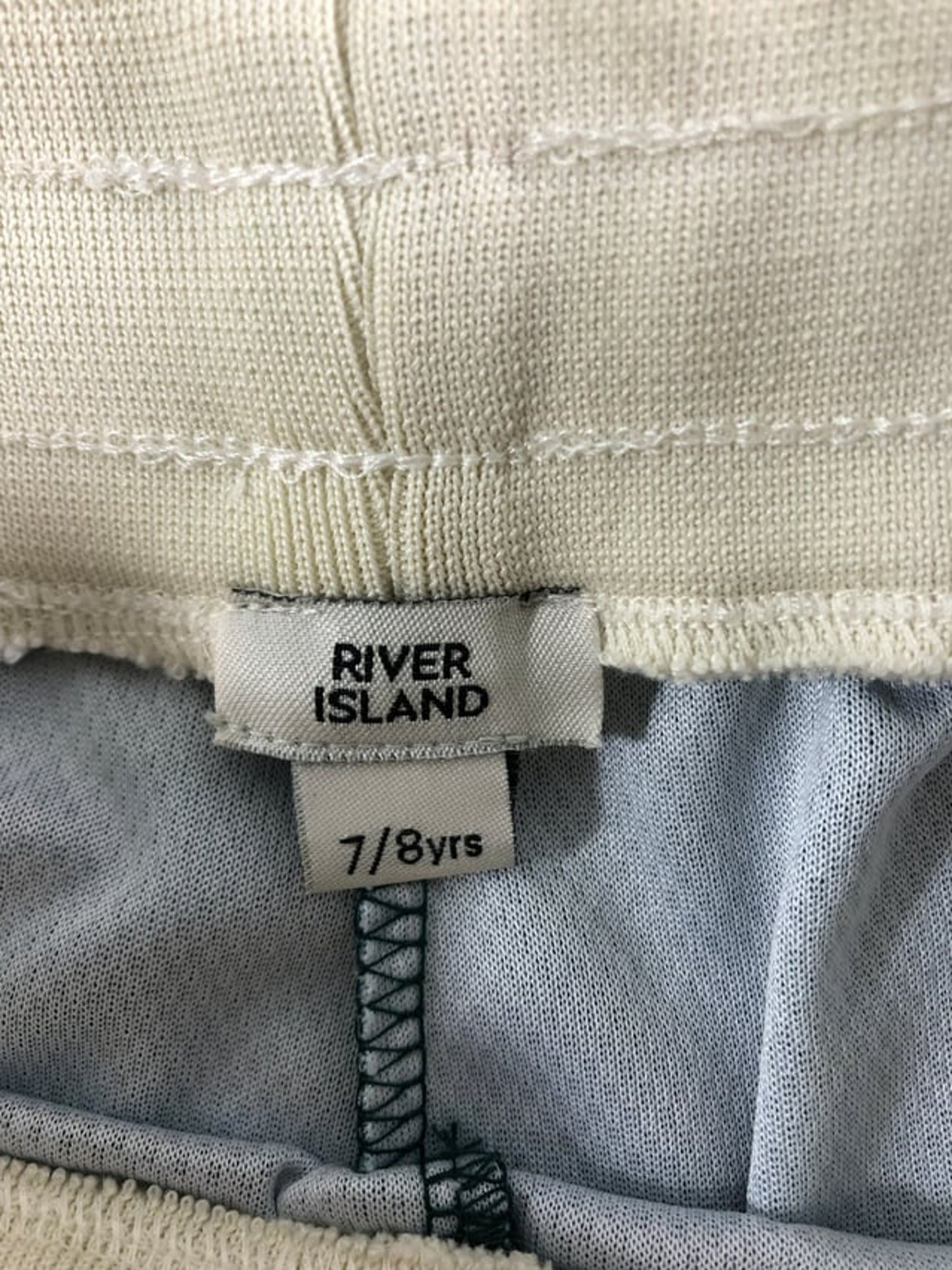 River Island Boys Polo T-Shirt 7 8 Years Teal Fleur De Lis Design