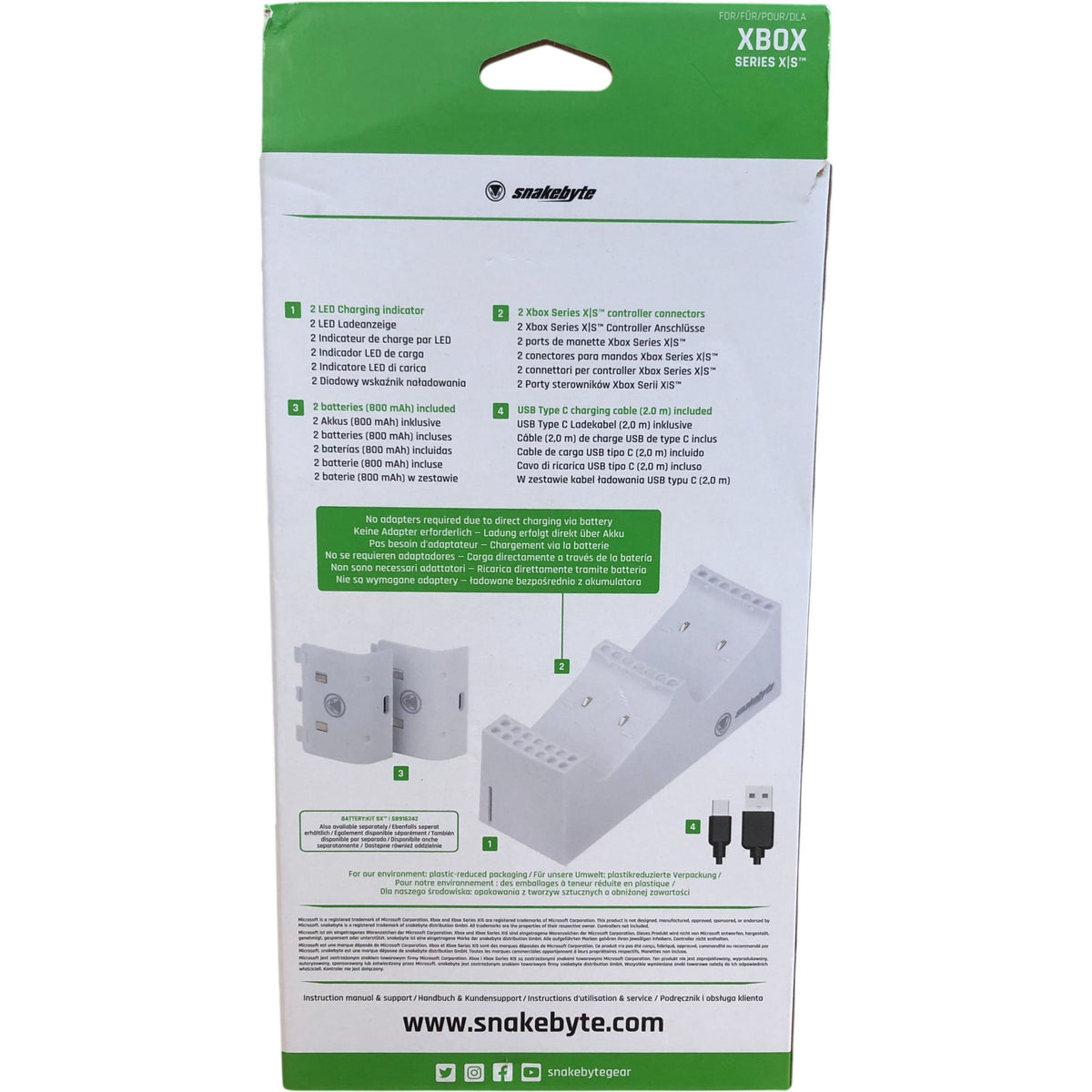 Snakebyte Twin Charge SX Charging Dock for Xbox Series X and S Controllers