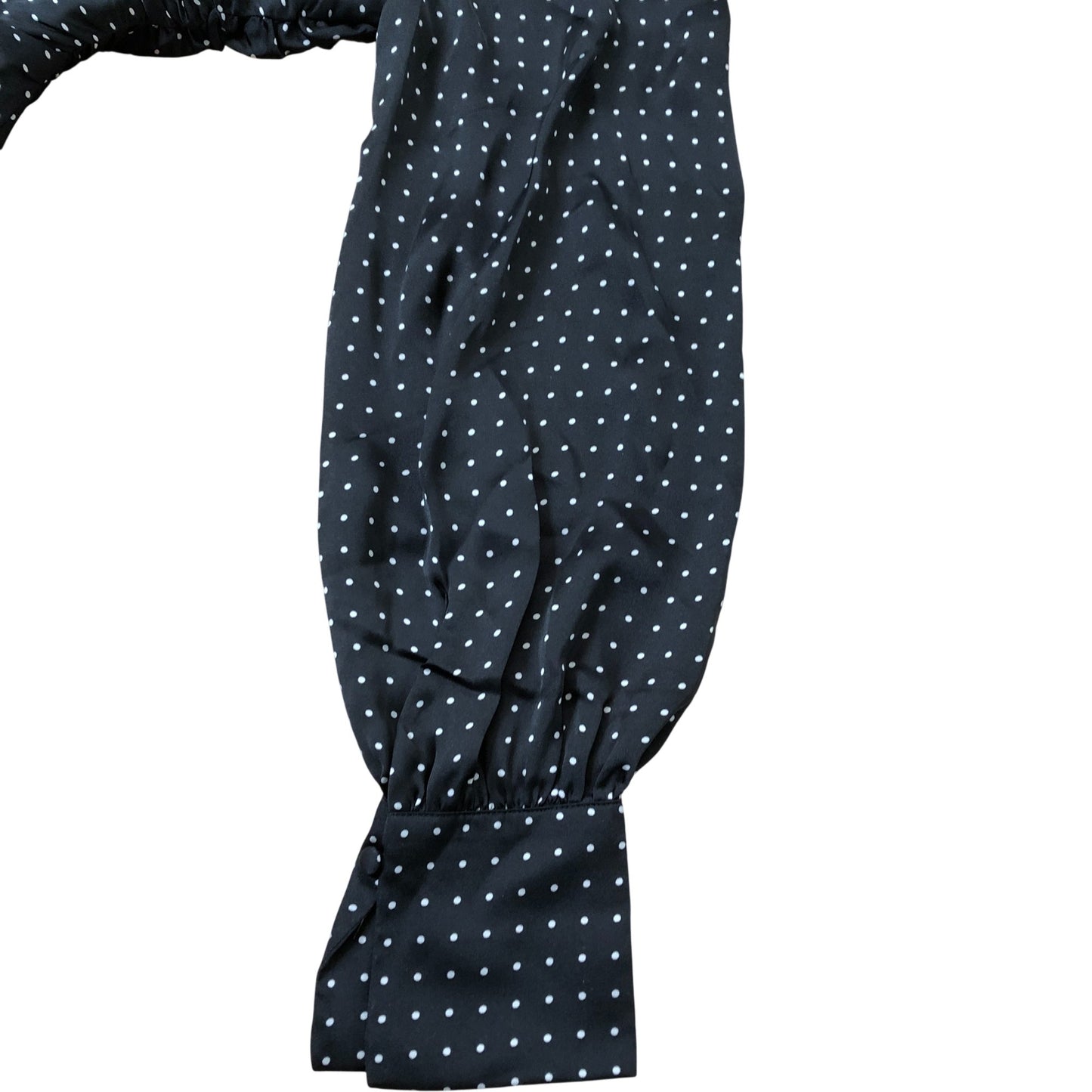 Branded Black Polka Dot One Shoulder Blouse With Long Sleeve Tie Top UK Size12