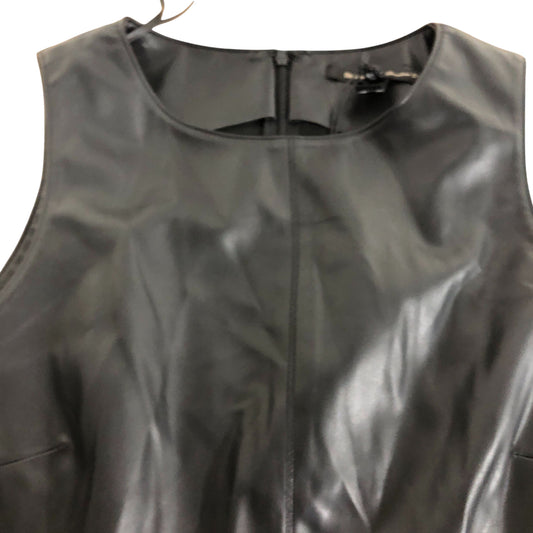 River Island Peplum Top Size UK12 Women's Black Faux Leather Lightweight
