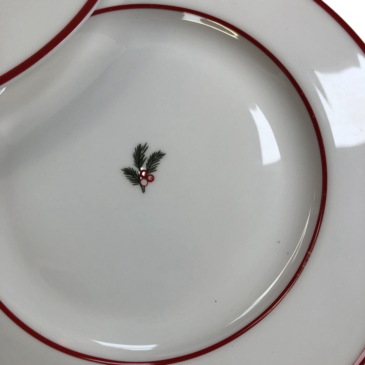 Set Of 5 Christmas Side Plates Red Trim Dinnerware