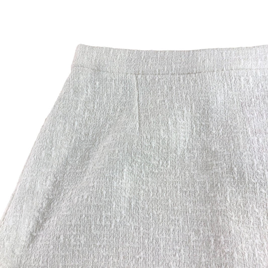 River Island White Mini Skirt UK18 Women's Textured