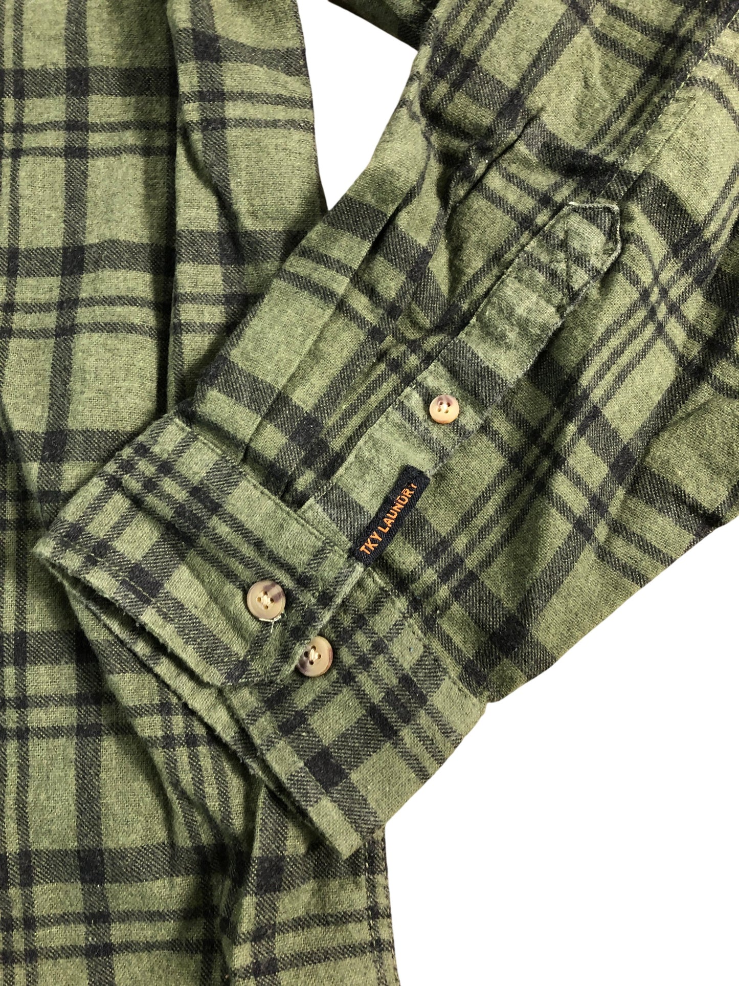 TOKYO LAUNDRY Check Shirt XXL Men's Casual Green Flannel Long Sleeve Top