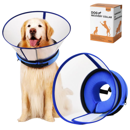 YUNXANIW Dog Recovery Collar Blue Size 6 Comfortable Cone Alternative