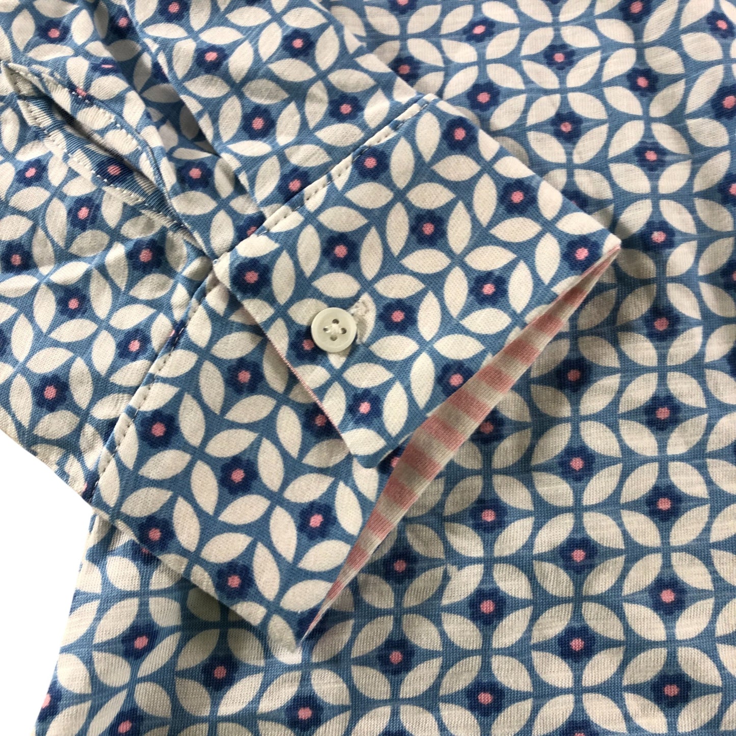 Crew Clothing Company Women's Size 12 Blue Floral Print Button Up Shirt