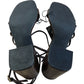 Strappy Brown Heeled Sandals Croc Effect Size 5