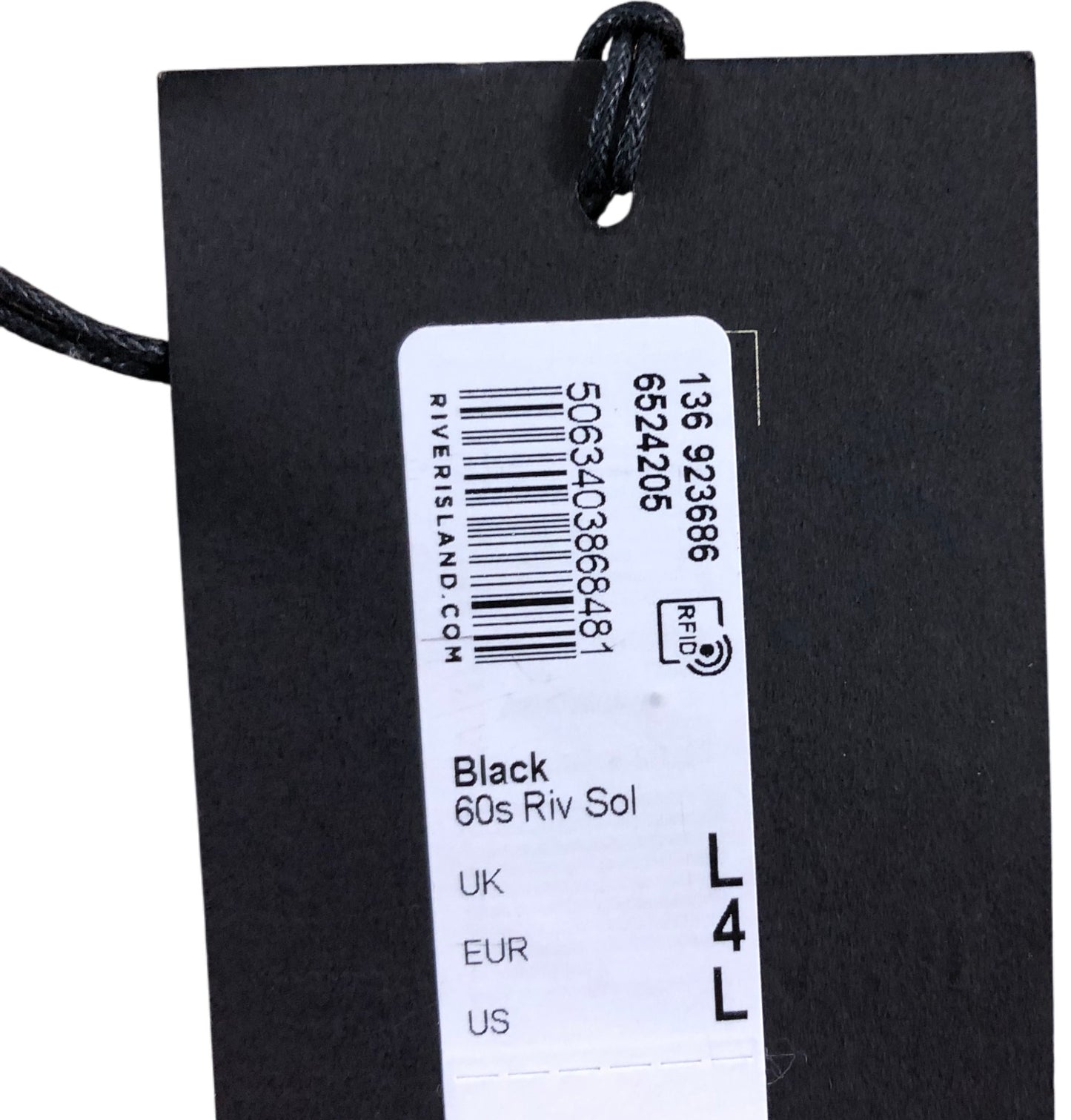 River Island Black 60s Riv Sol Cropped Top L Women Sleeveless Cotton Blend