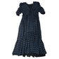 Summer Maxi Dress Women's Black Blue Patterned Flowy Size 12