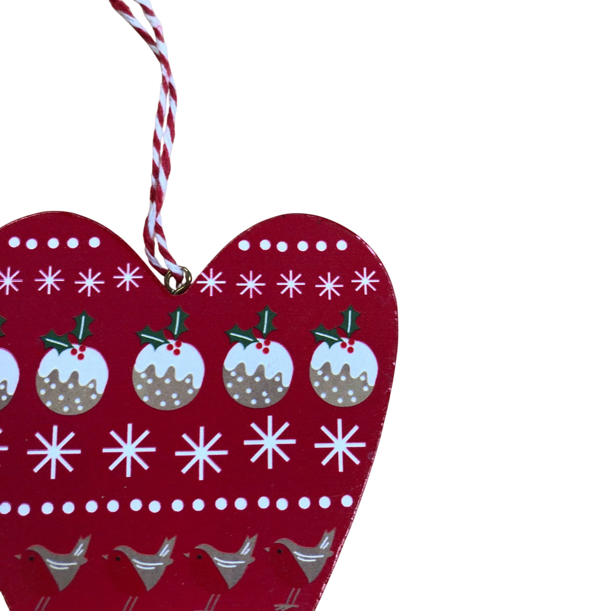 Gisela Graham Wooden Heart Decoration Christmas Ornament
