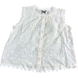 River Island Crochet Trim Blouse UK6 Women's Cream Cotton Polka Dot Top