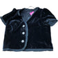 River Island Black Velour Cropped Jacket UK8 Women's Short Sleeve Button Up
