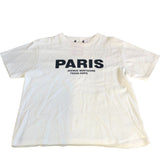Paris Avenue Montaigne T-Shirt UK Large Women's White Cotton Top