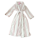 Kimono Robe Women Pink Stripe Cotton Blend Loungewear Size M